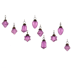 Purple Combo Glass Tiny Christmas Hanging Set of 25